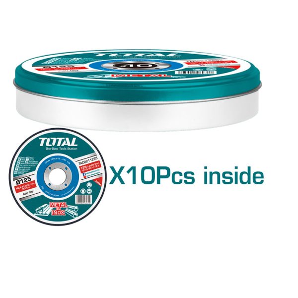 TOTAL ΔΙΣΚΟΣ ΚΟΠΗΣ ΙΝΟΧ – ΜΕΤΑΛΛΟΥ 125 Χ 1.2mm ΣΕ ΜΕΤΑΛΛΙΚΟ ΚΟΥΤΑΚΙ (TAC2211255)