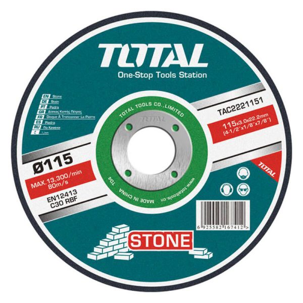 TOTAL ΔΙΣΚΟΣ ΚΟΠΗΣ ΔΟΜΙΚΩΝ ΥΛΙΚΩΝ – ΠΕΤΡΑΣ 115 Χ 3mm (TAC2221151)