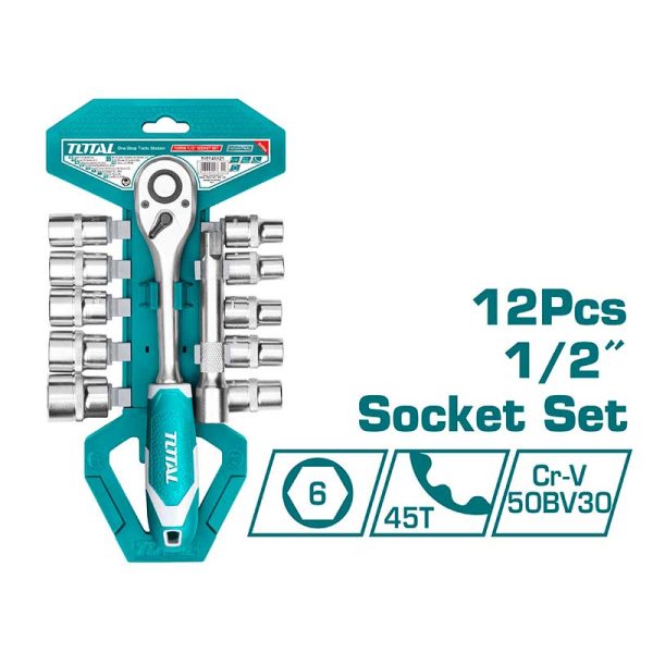 TOTAL ΣΕΤ ΚΑΣΤΑΝΙΑ 1/2″ ΜΕ ΚΑΡΥΔΑΚΙΑ 12ΤΕΜ (THT141121)
