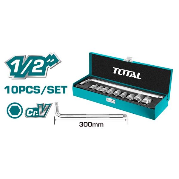 TOTAL ΣΕΤ ΚΑΣΕΤΙΝΑ ΚΑΡΥΔΑΚΙΑ 1/2″ 10ΤΕΜ (THTL121101)
