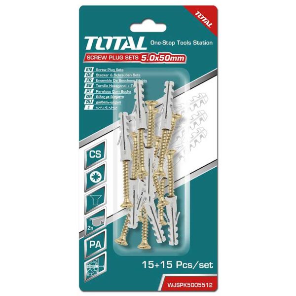 TOTAL ΣΕΤ ΒΙΔΕΣ ΜΕ ΒΙΣΜΑΤΑ 4 Χ 40mm (WJSPK4504512)