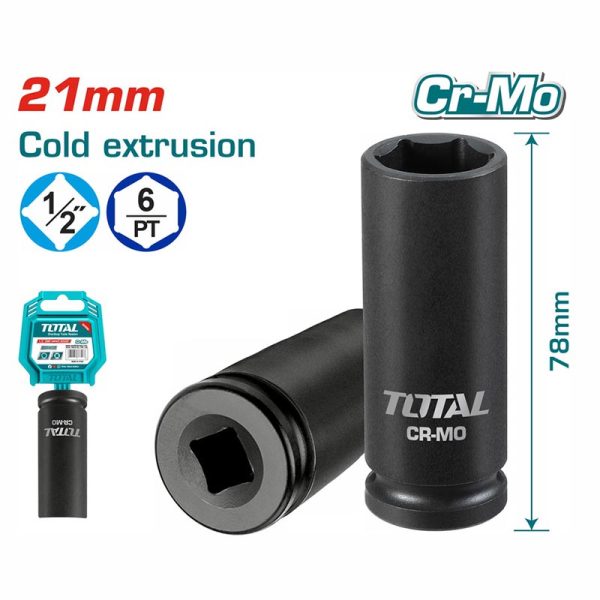 TOTAL ΕΠΑΓΓ. ΚΑΡΥΔΑΚΙ ΑΕΡΟΣ ΜΑΥΡO ΕΞΑΓΩΝO ΜΑΚΡΙ 1/2″ – 21mm (THDIS12211L)