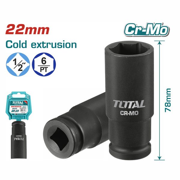 TOTAL ΕΠΑΓΓ. ΚΑΡΥΔΑΚΙ ΑΕΡΟΣ ΜΑΥΡO ΕΞΑΓΩΝO ΜΑΚΡΙ 1/2″ – 22mm (THDIS12221L)