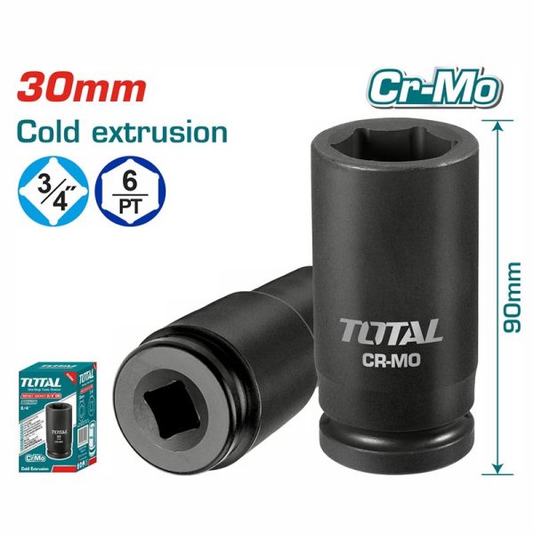 TOTAL ΕΠΑΓΓ. ΚΑΡΥΔΑΚΙ ΑΕΡΟΣ ΜΑΥΡΟ ΕΞΑΓΩΝΟ 3/4″ – 30mm (THHISD3430L)