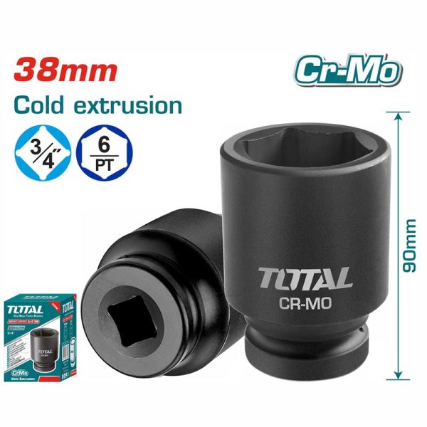 TOTAL ΕΠΑΓΓ. ΚΑΡΥΔΑΚΙ ΑΕΡΟΣ ΜΑΥΡΟ ΕΞΑΓΩΝΟ 3/4″ – 38mm (THHISD3438L)