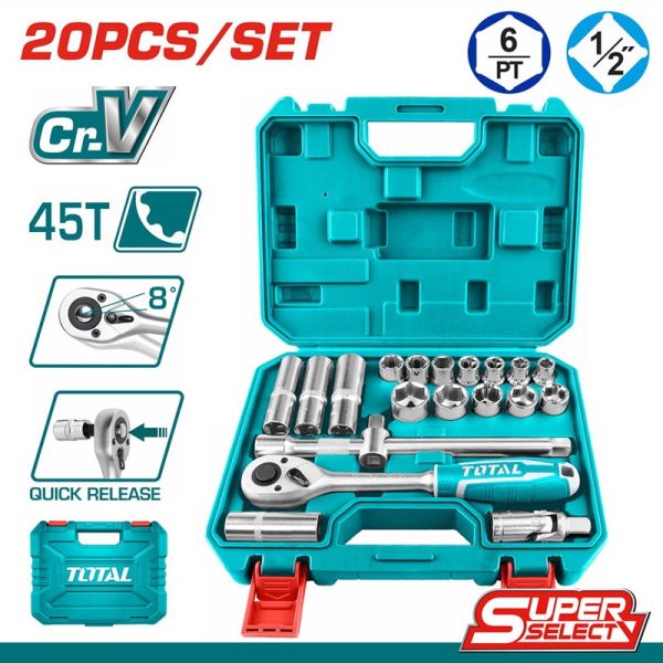 TOTAL ΕΠΑΓΓ. ΚΑΣΕΤΙΝΑ ΚΑΡΥΔΑΚΙΑ 1/2″ 20ΤΕΜ SUPER SELECT (THT121201)