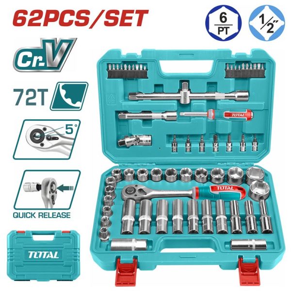 TOTAL ΕΠΑΓΓ. ΚΑΣΕΤΙΝΑ ΚΑΡΥΔΑΚΙΑ 1/2″ 62 ΤΕΜ (THT121602)