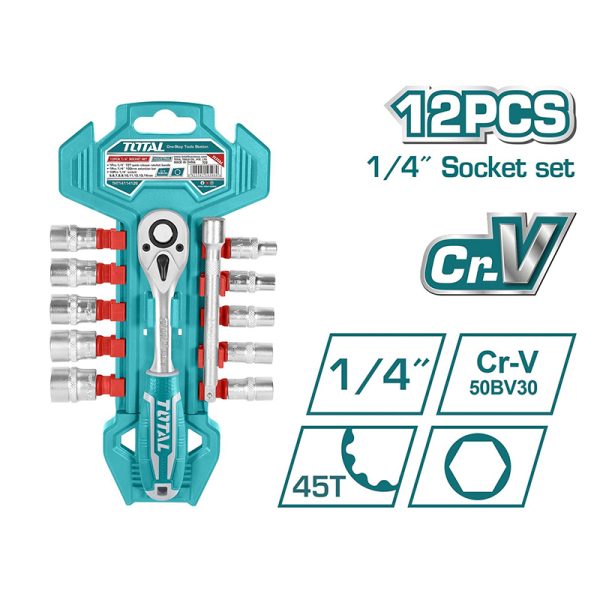 TOTAL ΕΠΑΓΓ. ΣΕΤ ΚΑΣΤΑΝΙΑ 1/4″ ΜΕ ΚΑΡΥΔΑΚΙΑ 12ΤΕΜ (THT14114126)