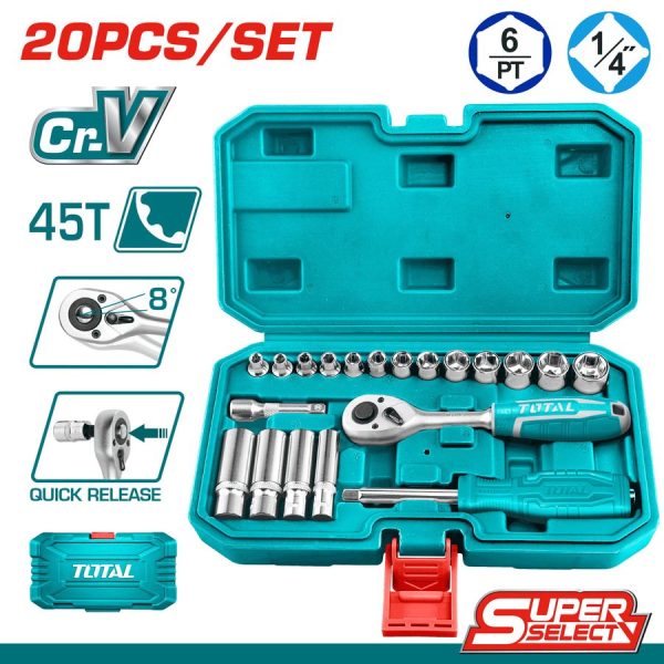 TOTAL ΕΠΑΓΓ. ΚΑΣΕΤΙΝΑ ΚΑΡΥΔΑΚΙΑ 1/4″ 20ΤΕΜ SUPER SELECT (THT141201)