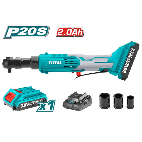 TOTAL ΣΕΤ ΚΑΣΤΑΝΙΑ 3/8″ ΜΠΑΤ. Li-ion 20V / 2Ah / 1 ΜΠΑΤ (TDRLI206015)