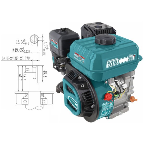 TOTAL ΕΠΑΓΓ. ΚΙΝΗΤΗΡΑΣ ΒΕΝΖΙΝΗΣ 163cc – 5.5HP ΣΦΗΝΑ (TGEN16811)