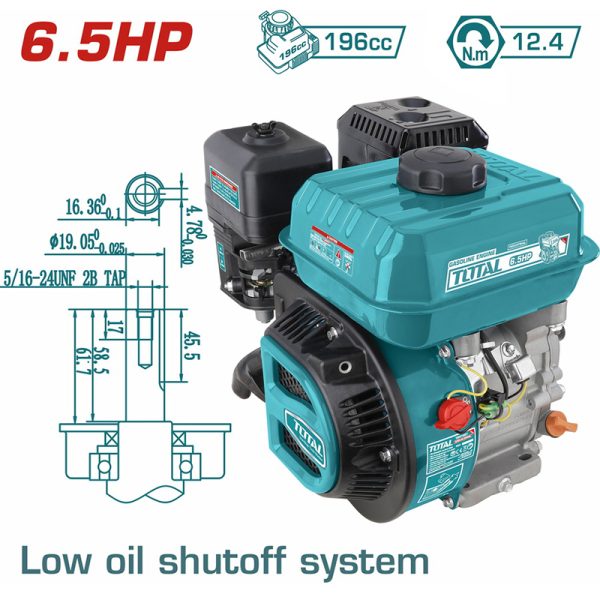 TOTAL ΕΠΑΓΓ. ΚΙΝΗΤΗΡΑΣ ΒΕΝΖ. 196cc – 6.5HP ΣΦΗΝΑ (TGEN16821)