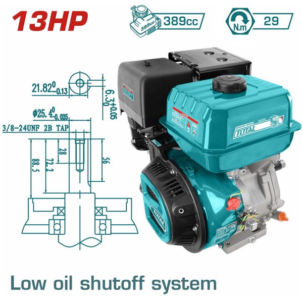 TOTAL ΕΠΑΓΓ. ΚΙΝΗΤΗΡΑΣ ΒΕΝΖ. 389cc – 13HP ΣΦΗΝΑ (TGEN1881)