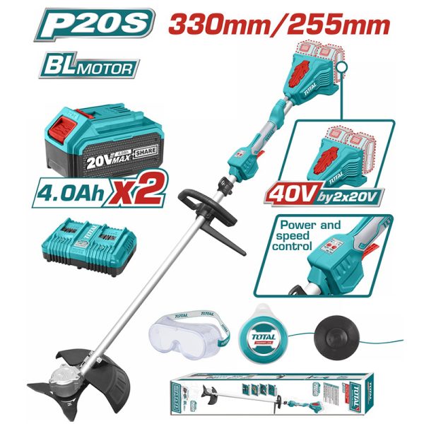 TOTAL ΕΠΑΓΓ. ΘΑΜΝΟΚΟΠΤΙΚΟ ΜΠΑΤ. Li-ion 40V / 4Ah / 2 ΜΠΑΤΑΡΙΕΣ (TSTLI200285)