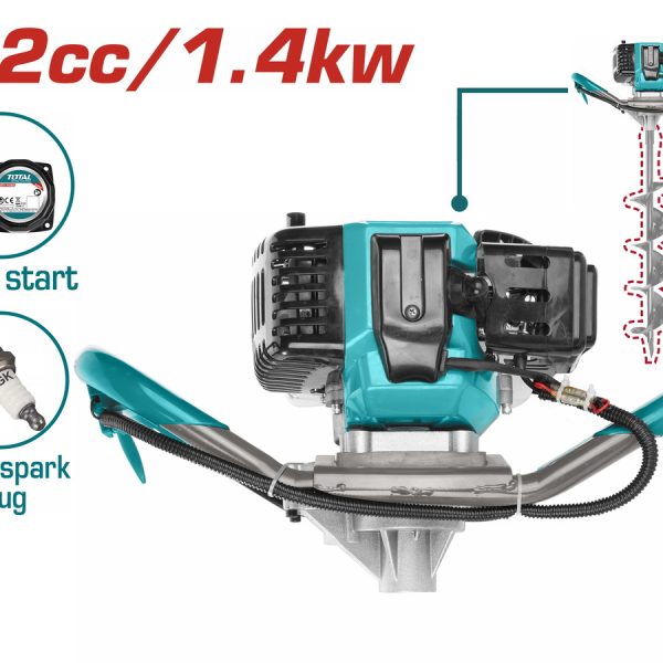 TOTAL ΓΕΩΤΡΥΠΑΝΟ – ΤΡΙΒΕΛΑ ΒΕΝΖΙΝΗΣ 52cc / 2HP + ΤΡΥΠΑΝΙ 150mm 1 ΧΕΙΡΙΣΤΗ (TEA55221)
